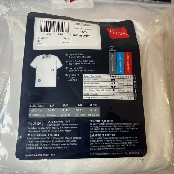 Hanes Men's 4-pack Comfortsoft Cotton Tagless T-shirt - Size Small - NWT - Picture 5 of 5